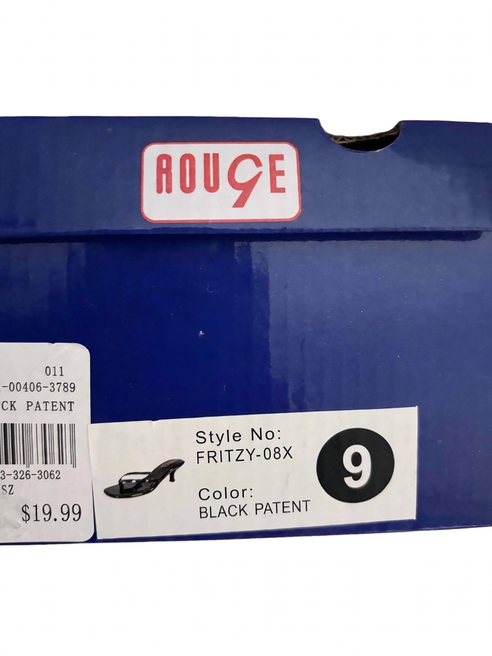 Brand New Black Patent Heels Size 9 - Rouge Kitten Heel Flip Flop Sandals